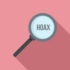 Hoax magnifier icon. Flat illustration of hoax magnifier vector icon for web design