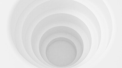 Abstract Empty White Round Background - 3D Illustration