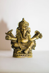 indian god ganesha on white background