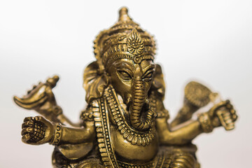 indian god ganesha on white background