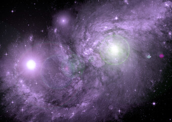 galaxy in a free space. 3D rendering