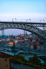 Early in the morning, Dom Luis Bridge at Porto, Portugal