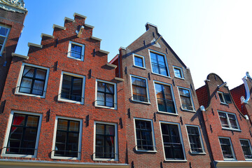 Fototapeta na wymiar Traditional dutch architecture, facades of houses in Amsterdam, The Netherlands.