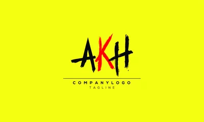 Deurstickers AKH Abstract initial monogram letter alphabet logo design © Logomaker183