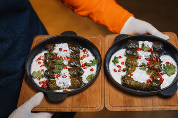 dolma with garnet seeds