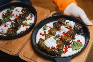 dolma with garnet seeds