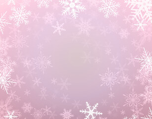 Naklejka na ściany i meble Christmas winter background with snowflakes, vector illustration.