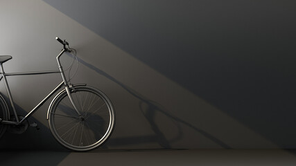 black bicycle in ray of light