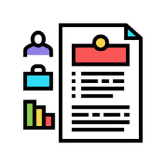 employee cv color icon vector. employee cv sign. isolated symbol illustration