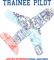 airplane themed t shirt print pattern design for boy