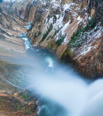 Lower Falls, Grand Canyon of the Yellowstone, Yellowstone National Park, Unesco World Heritage Site, Wyoming, Usa, America