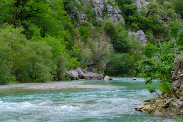 Obraz premium Verdon river streaming among the mountains