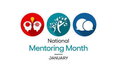 Vector illustration on the theme of National Mentoring month observed each year during January.