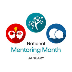 Vector illustration on the theme of National Mentoring month observed each year during January.