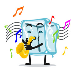vector illustration of ice cube character of mascot