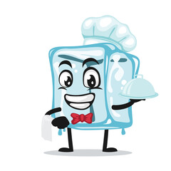 vector illustration of ice cube character of mascot