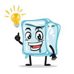 vector illustration of ice cube character of mascot