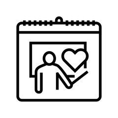 world teacher day line icon vector. world teacher day sign. isolated contour symbol black illustration