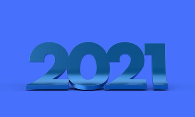 year 2021 business 3d number