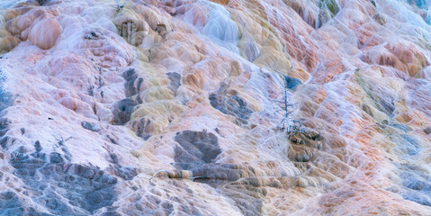 Mammoth Hot Springs, Yellowstone National Park, Unesco World Heritage Site, Wyoming, Usa, America