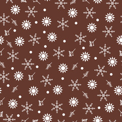 festive, cute and cozy seamless christmas pattern with snowflakes  for wrapping paper 