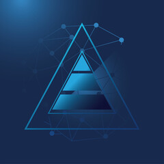 futuristic background with triangles, molecules technology and polygonal shapes