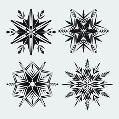 
Lattice curves vector template, geometric graphic design. Set of snowflakes. The basis for the design of a postcard, a banner for the New Year