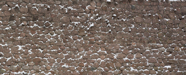 Castle wall made of old stones textures for design and photo background.