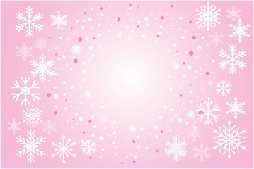 雪の結晶とダイアモンドの背景（ピンク）