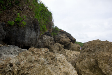 Pile of coral between the hills