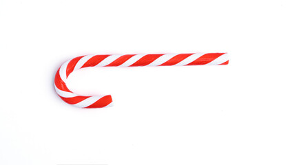 Christmas candy cane on white background. High quality photo