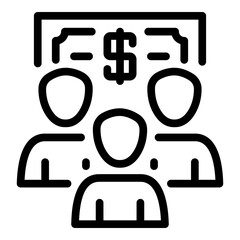 Fototapeta premium Money customer icon. Outline money customer vector icon for web design isolated on white background