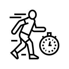 run on time line icon vector. run on time sign. isolated contour symbol black illustration