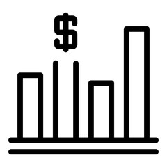 Profit chart icon. Outline profit chart vector icon for web design isolated on white background
