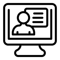 Training online icon. Outline training online vector icon for web design isolated on white background