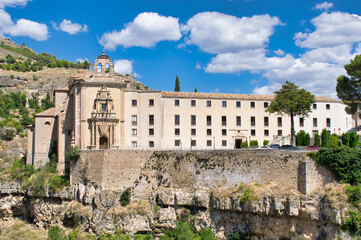 Fototapeta na wymiar View of the old convent of San Pablo in the city of Cuenca, currently a national tourism parador, Spain