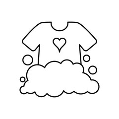 washing a tshirt icon, line style