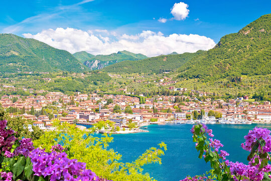 Town of Salo on Lago di Garda lake view