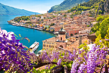 Town of Limone sul Garda on Garda lake view
