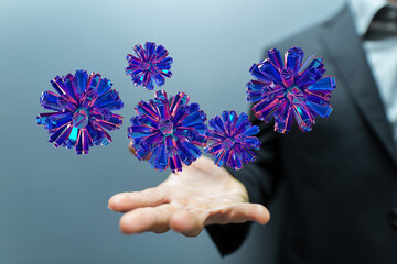 Corona Virus - Microbiology And Virology Concept - 3d Rendering.