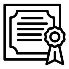 Online diploma icon. Outline online diploma vector icon for web design isolated on white background