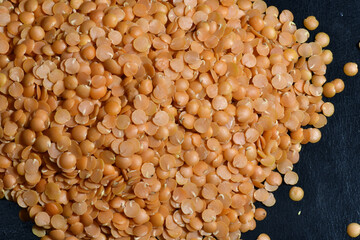 Orange Lentils closeup photos.orange dal