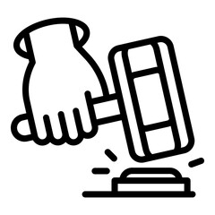 Auction gavel icon. Outline auction gavel vector icon for web design isolated on white background