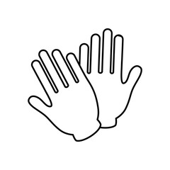 medical gloves icon, line style