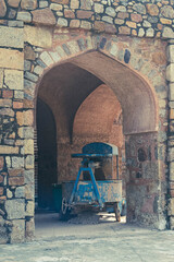 Old concrete mixer truck