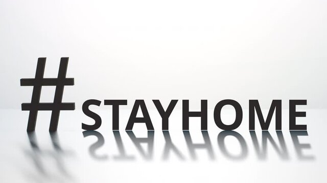 STAYHOME hashtag on light background. Social media concept