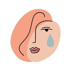 Continuous line, fashion concept, beauty minimalist design for t-shirt, vector illustration