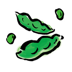 緑色の枝豆のポップなイラスト