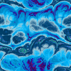 Fototapeta premium Seamless fractal marble vibrant ornate jpg pattern. High quality illustration. Intense and mysterious energetic seamless surface design. Detailed and vivid glowing marbled pattern.