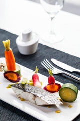 Back of fish and vegetables 